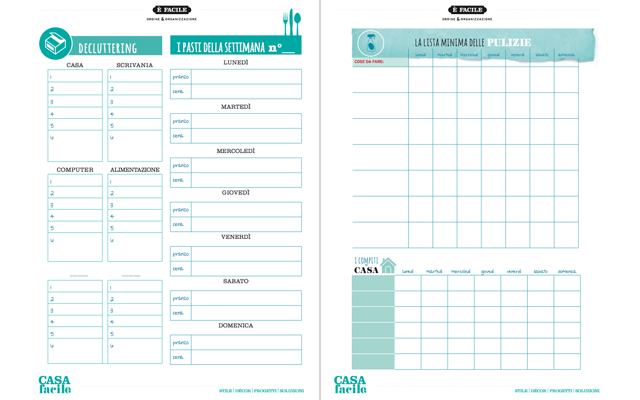 Planning e schede per fare ordine