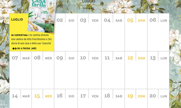 CasaFacile di luglio ti regala il planning del mese!