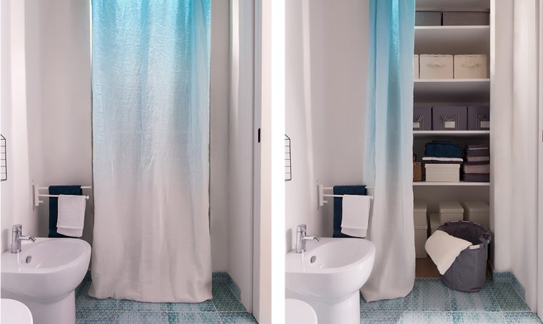 12 soluzioni con una tenda: cabina armadio, lavanderia, ripostiglio…