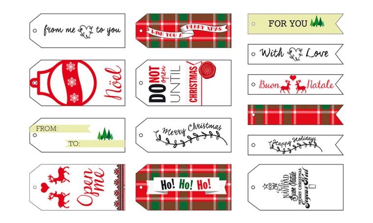 Decorazioni di Natale da stampare: etichette personalizzate