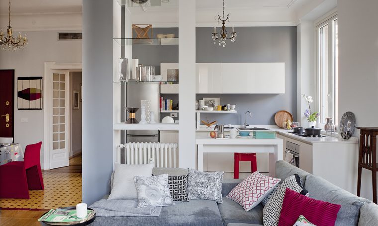 Open space: come dividere cucina e soggiorno