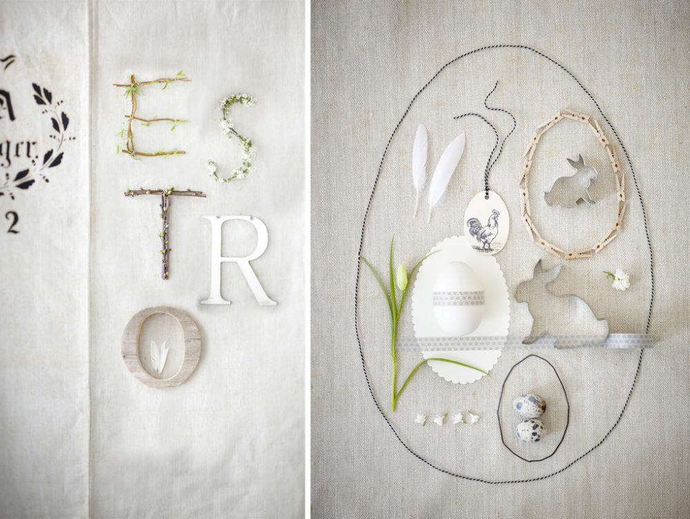 Decorazioni pasquali in stile romantico rétro