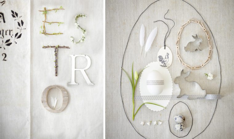 Decorazioni pasquali in stile romantico rétro