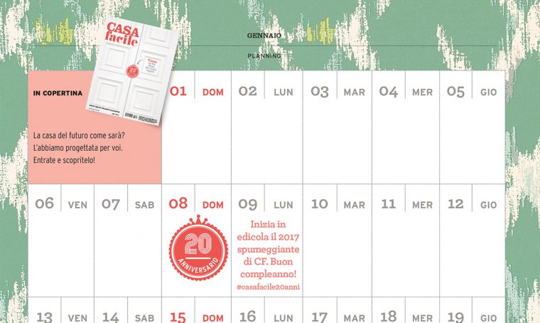 CasaFacile di gennaio ti regala il planning del mese