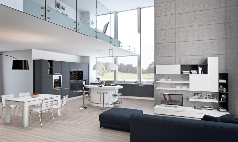 La cucina a vista da vivere a 360°