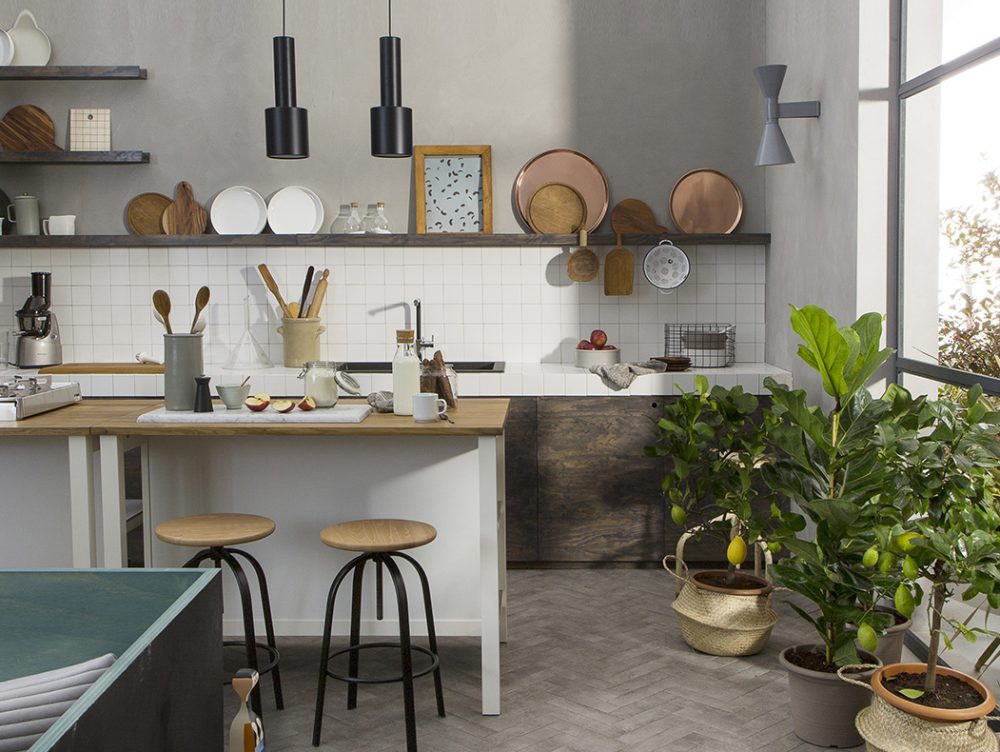 La cucina in muratura in un ambiente multifunzionale