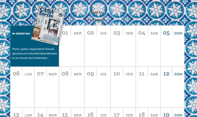 CasaFacile di febbraio ti regala il planning del mese