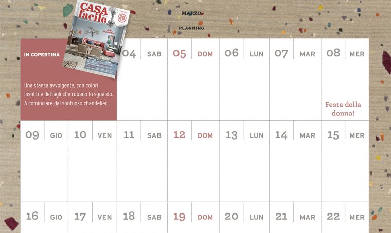 CasaFacile di marzo ti regala il planning del mese