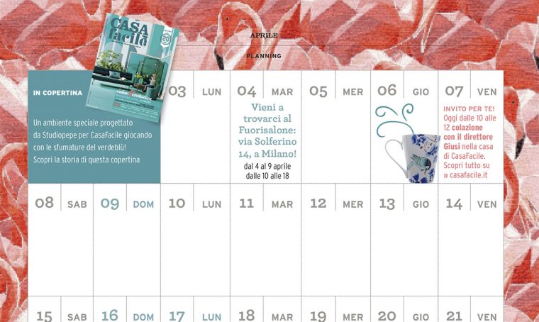 CasaFacile di aprile ti regala il planning del mese