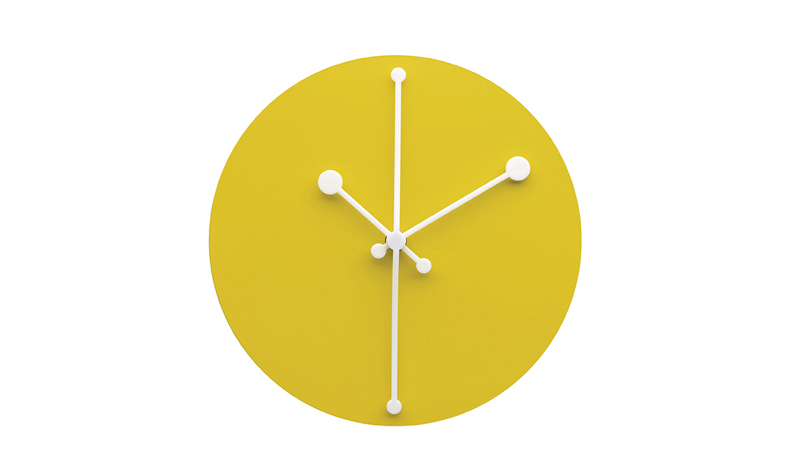orologio da parete giallo