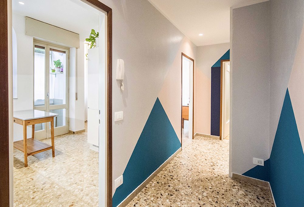 Pavimento in graniglia in una casa moderna