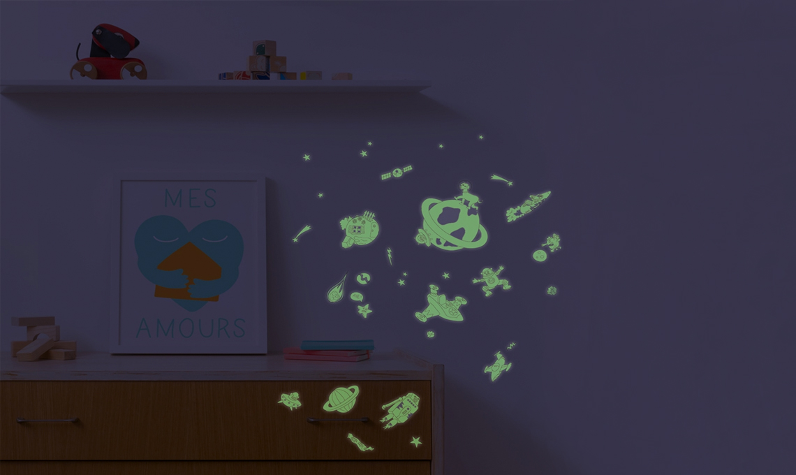 Stickers fosforescenti OMY