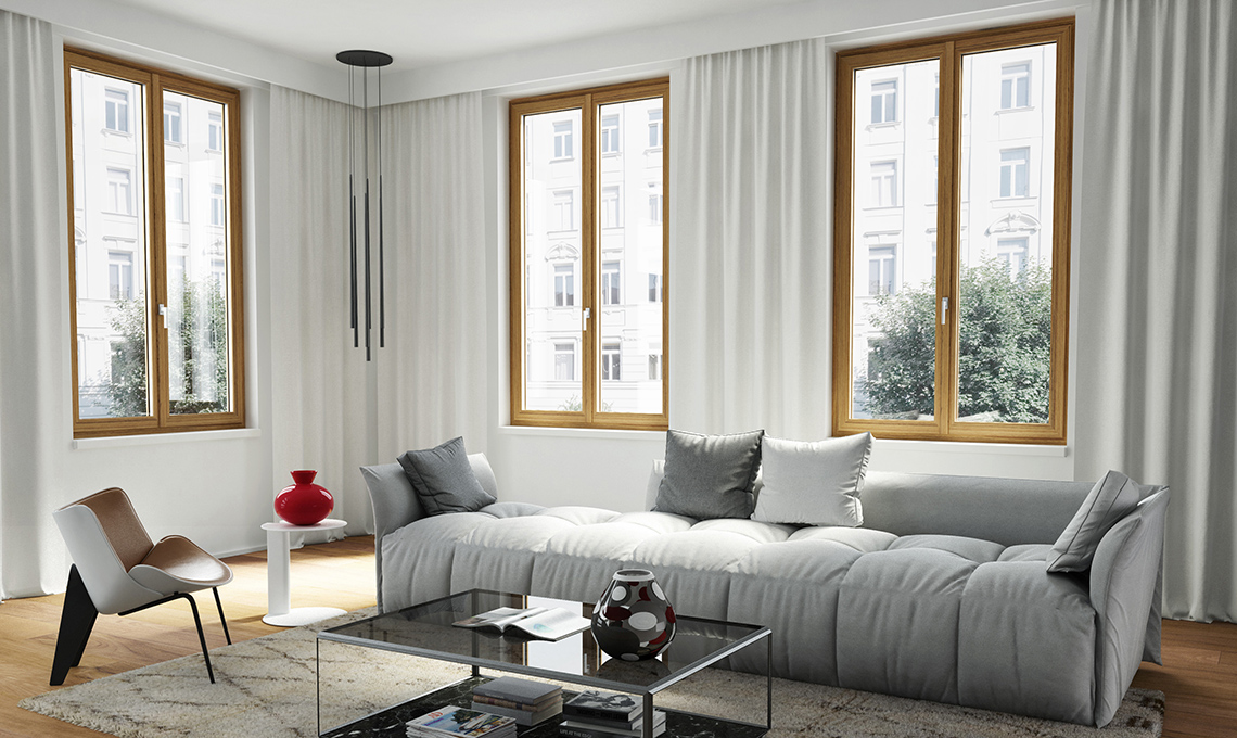 Finestra Oknoplast pvc effetto legno