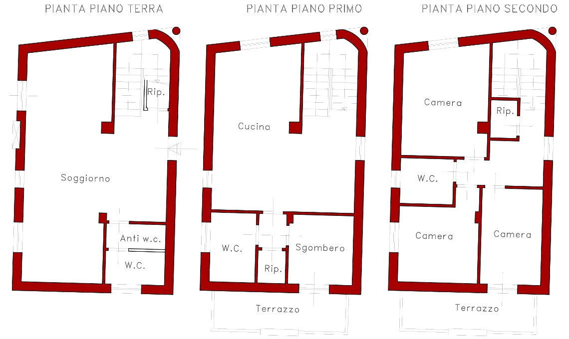 progetto villa su 3 piani