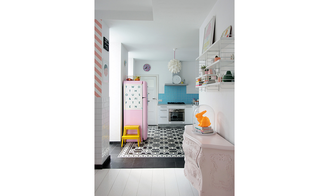 pavimento cementine in cucina
