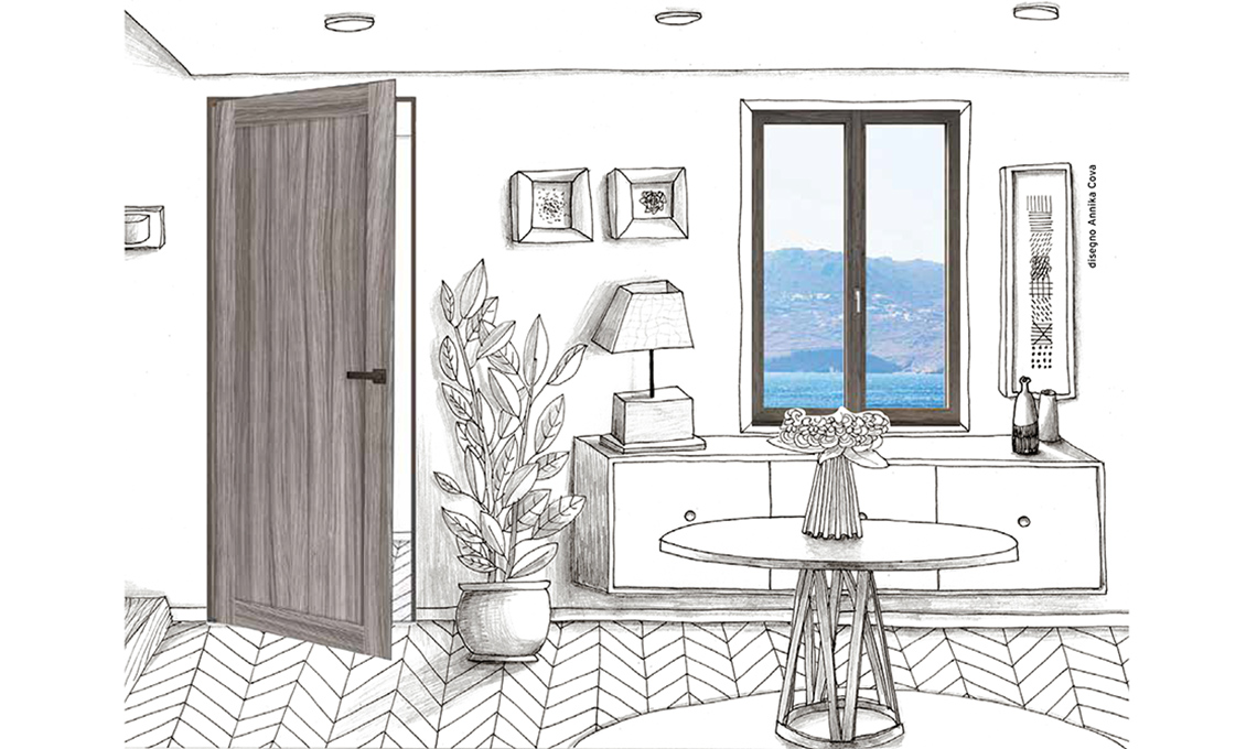 porta in legno grigio