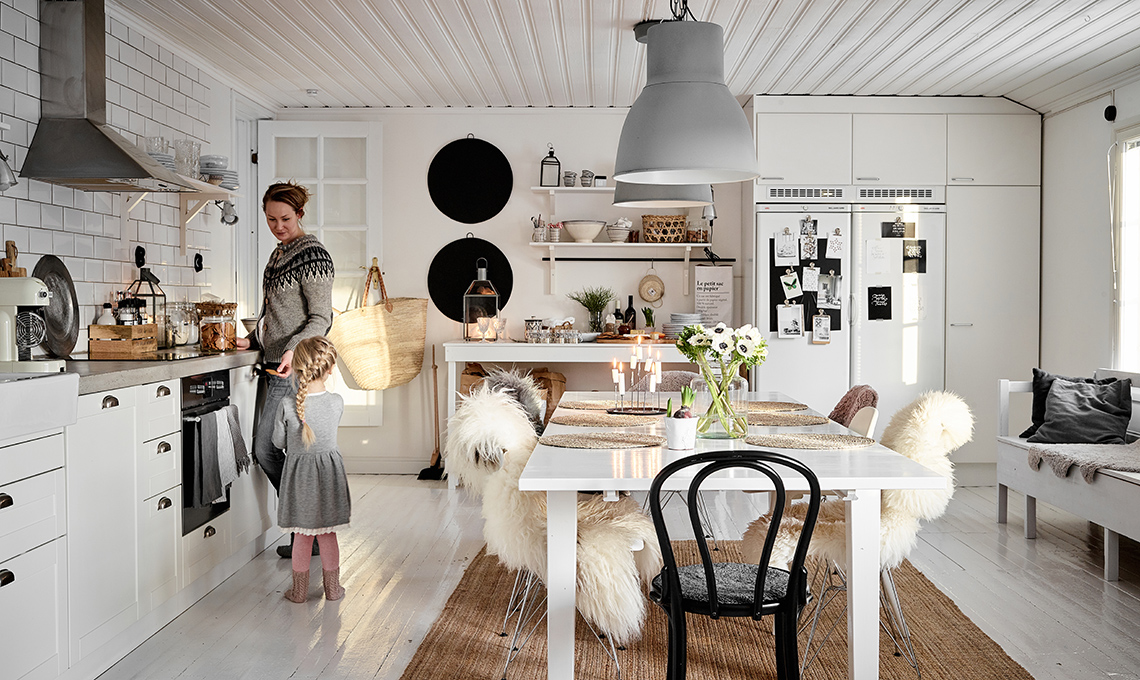 cucina bianca stile nordico