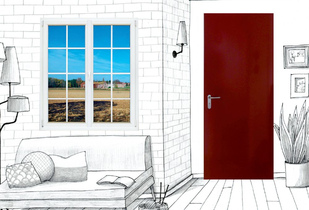 Finestra in pvc all’inglese abbinata alla porta in acciaio: stile new classic
