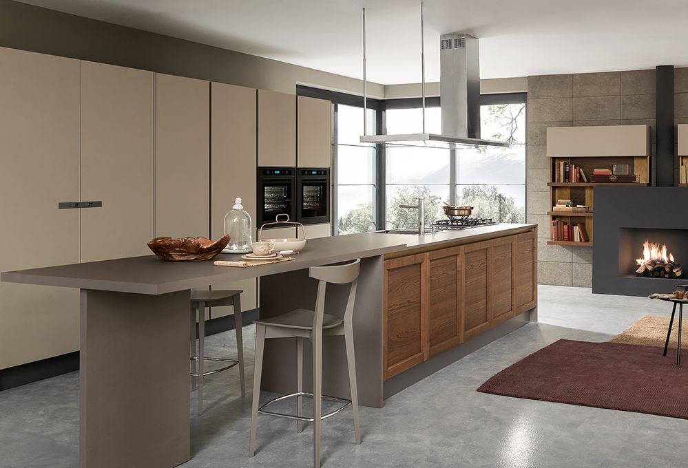 La cucina con isola all’americana è chic e conviviale