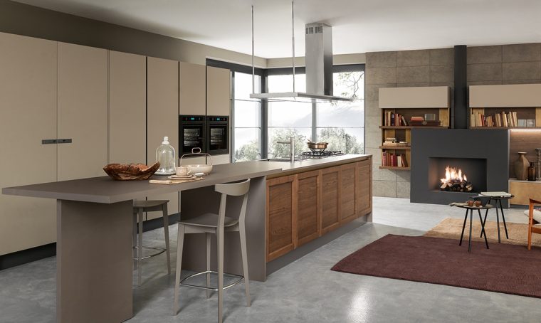 La cucina con isola all’americana è chic e conviviale