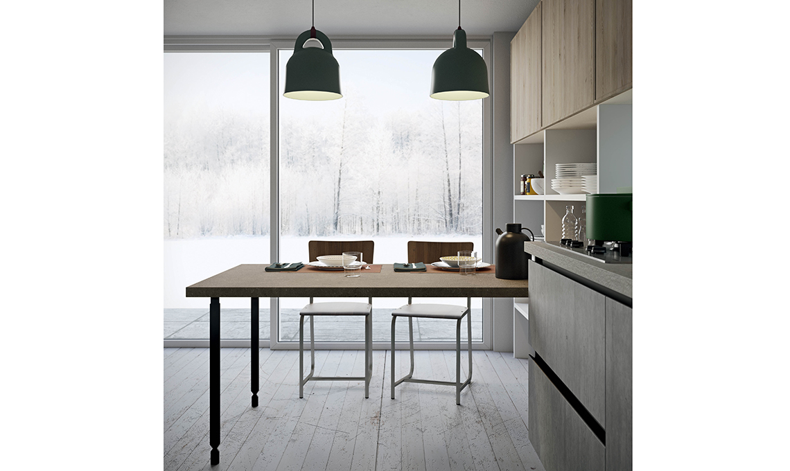 cucina a vista sul living