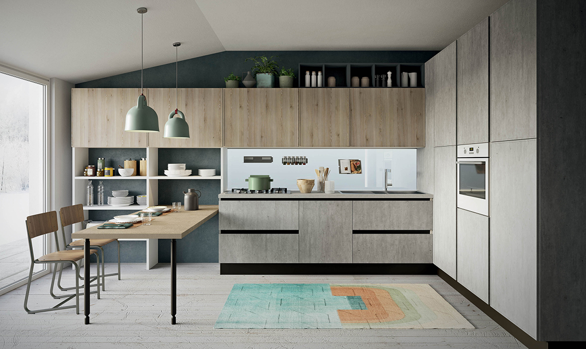 cucina a vista sul living