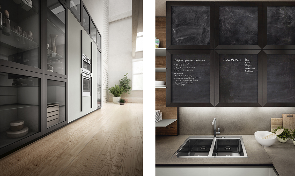 cucina a vista sul living