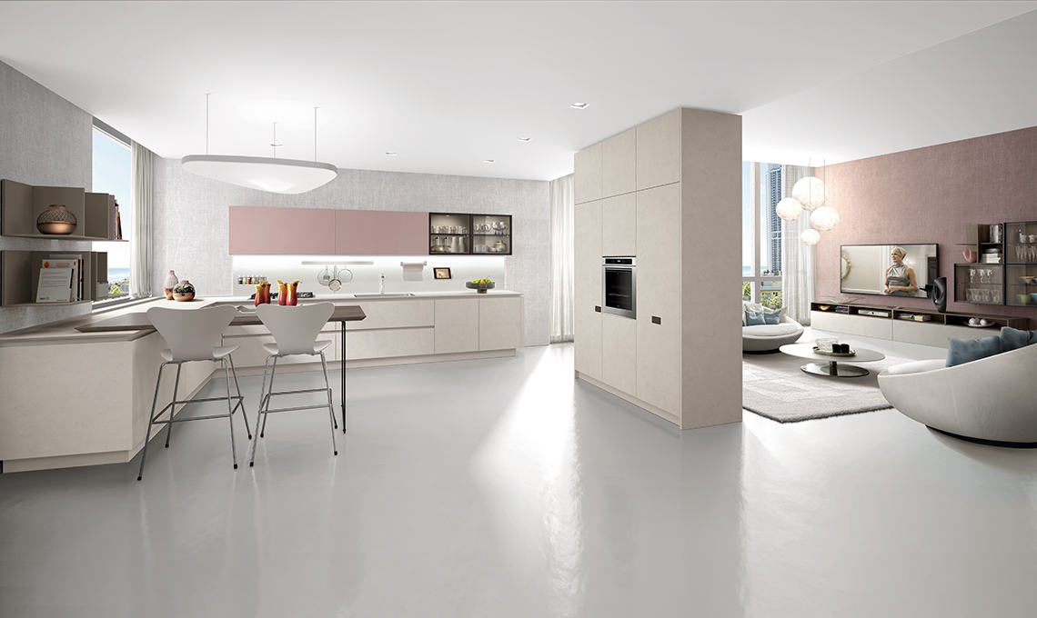 cucina a vista sul living