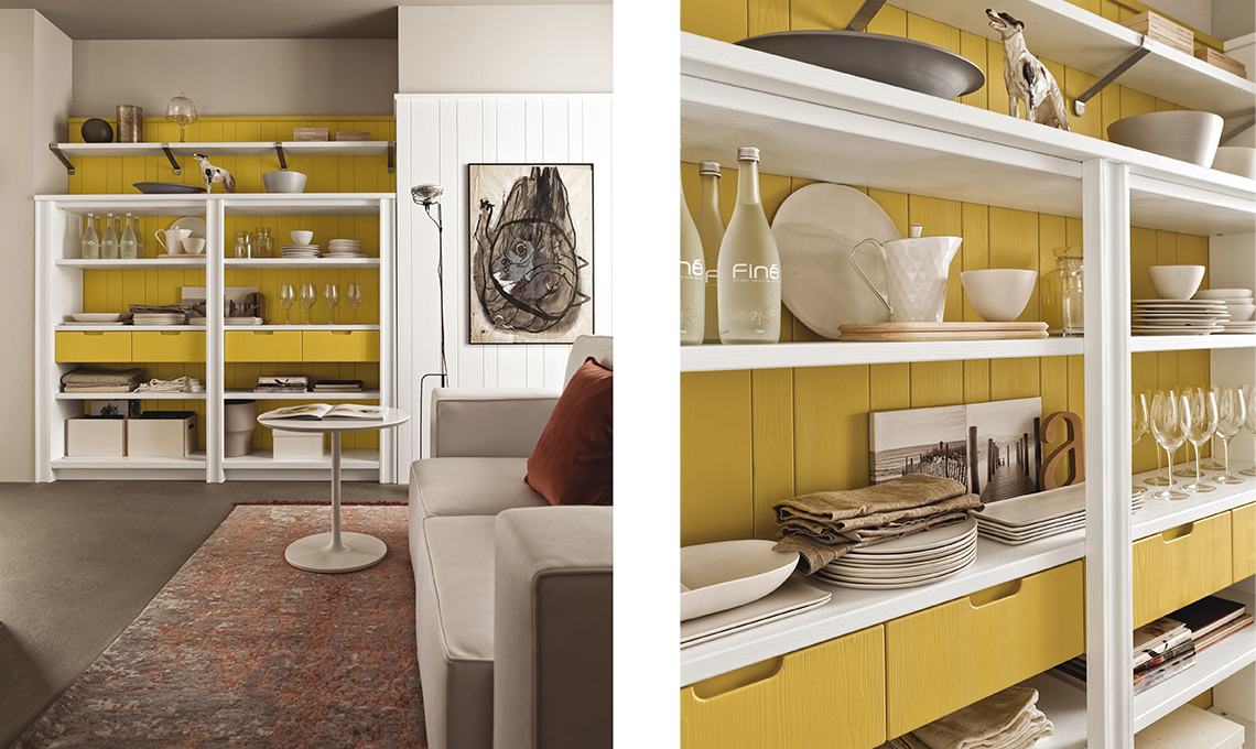 cucina a vista sul living