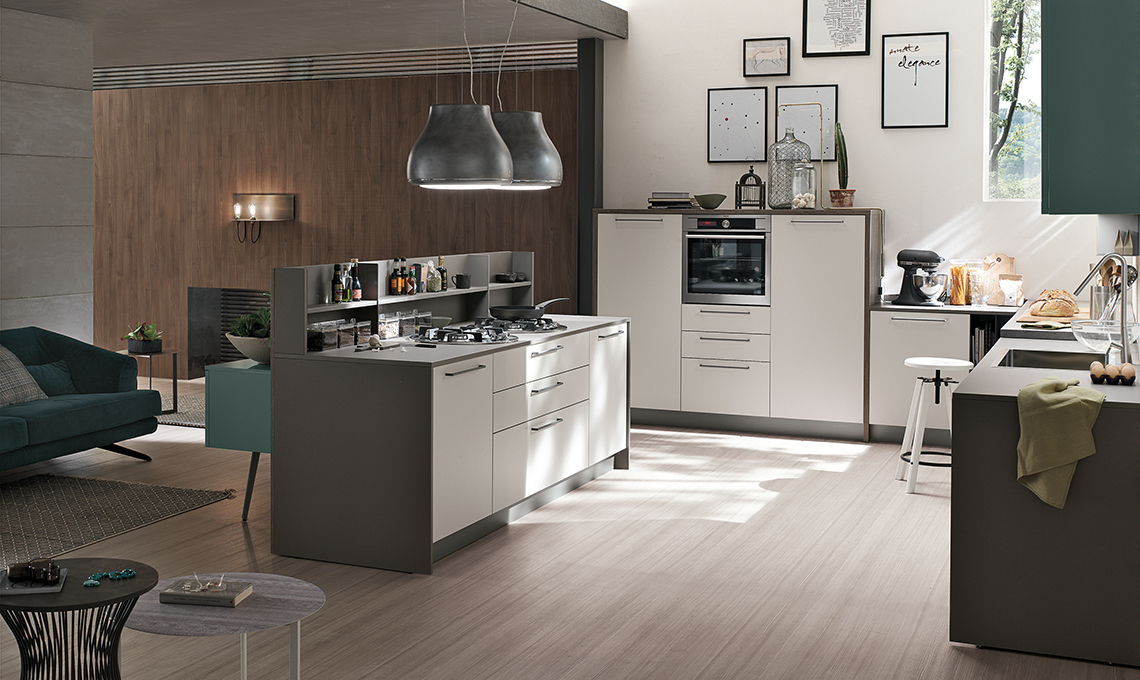 cucina a vista sul living