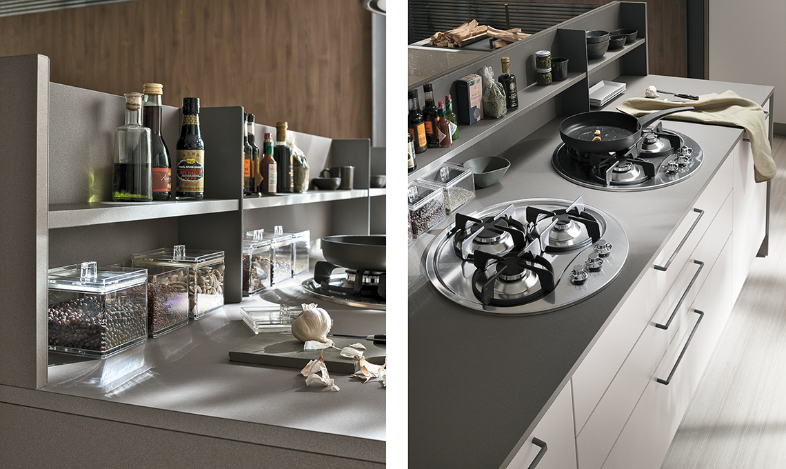 cucina a vista sul living