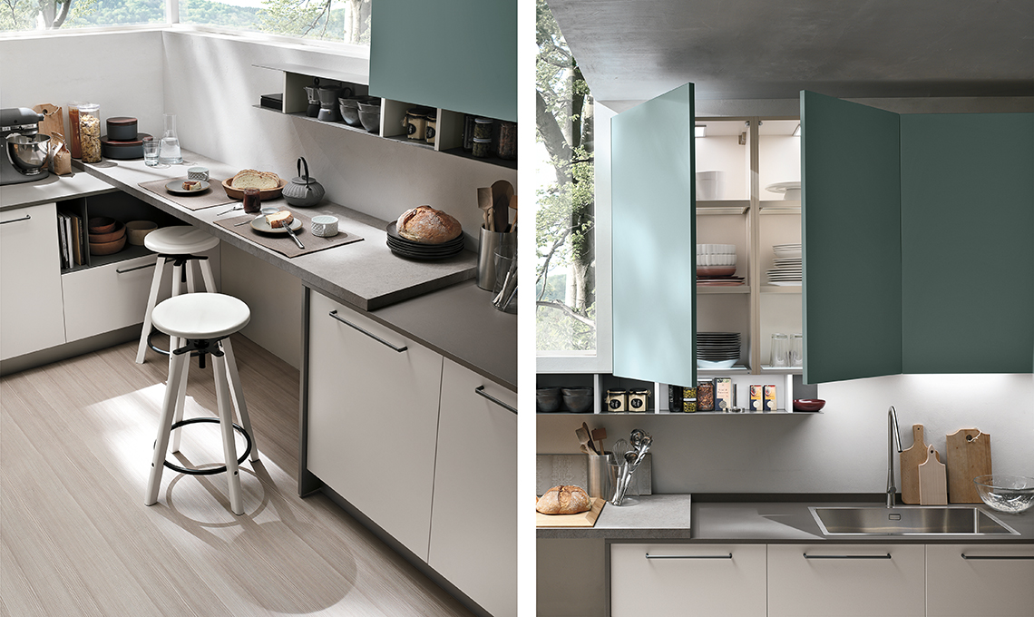 cucina a vista sul living
