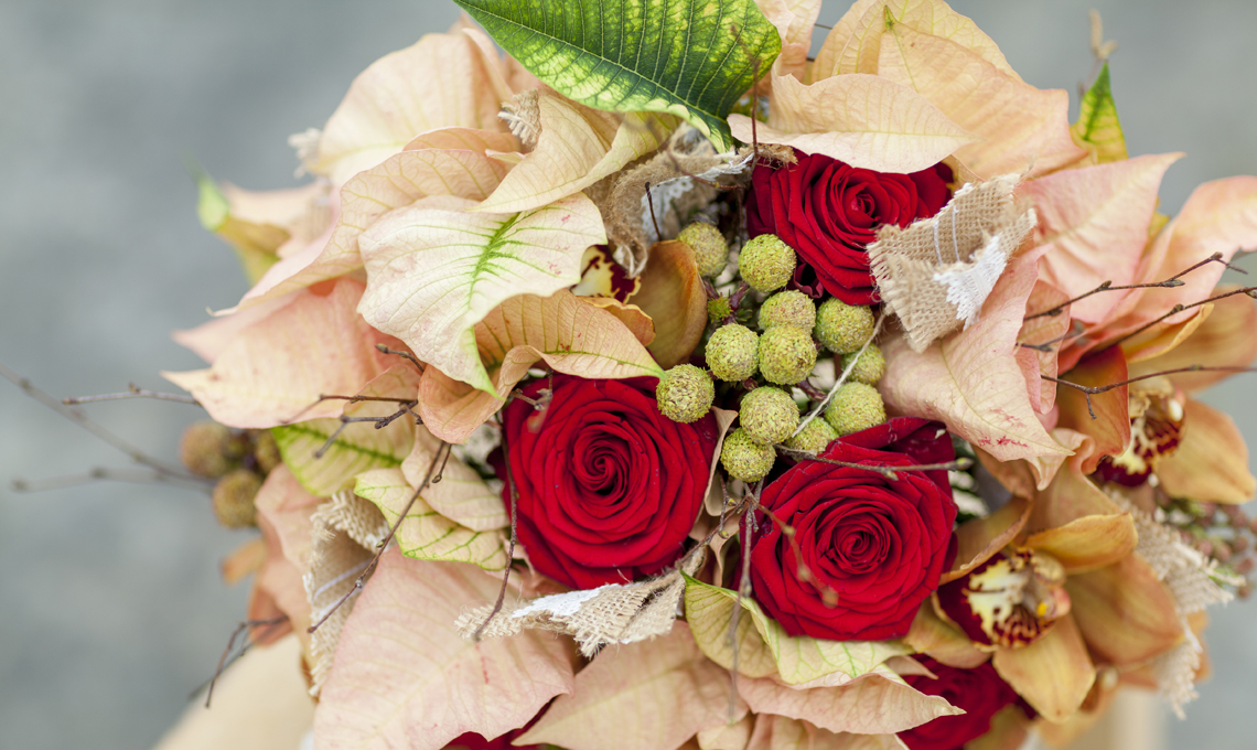 bouquet sposa stelle di natale