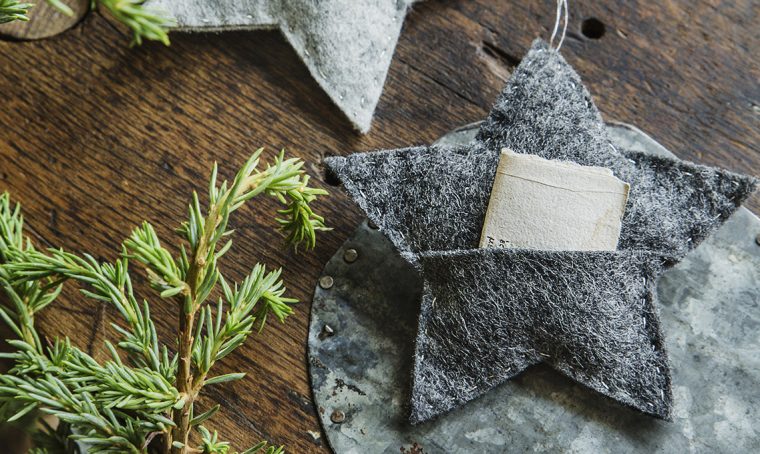 Stelle in feltro fai-da-te porta auguri