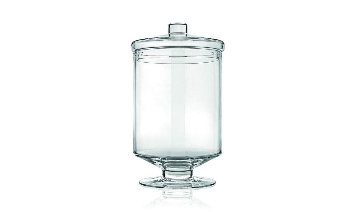 vaso in vetro con coperchio