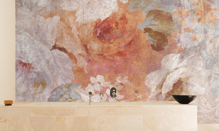 Carta da parati in bagno