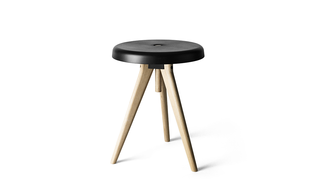 sgabello nera e legno