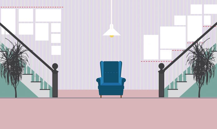 Appendere i quadri sulle scale: allineati al soffitto o a gradini?