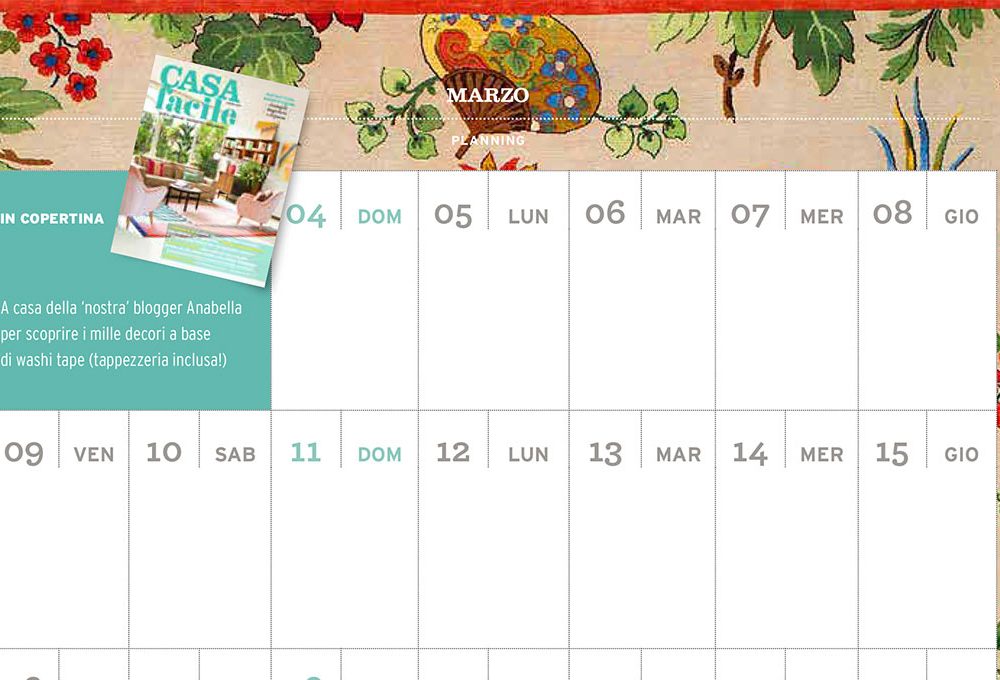 CasaFacile di marzo ti regala il planning del mese