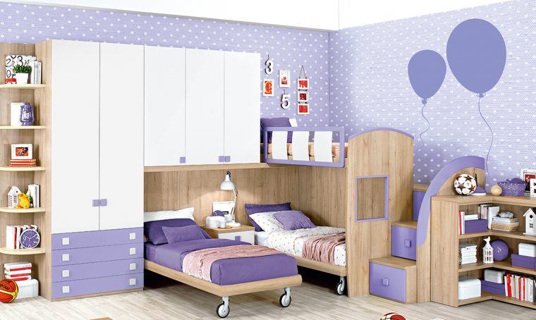 Cameretta per 3 figli: con i soppalchi ognuno ha il suo spazio