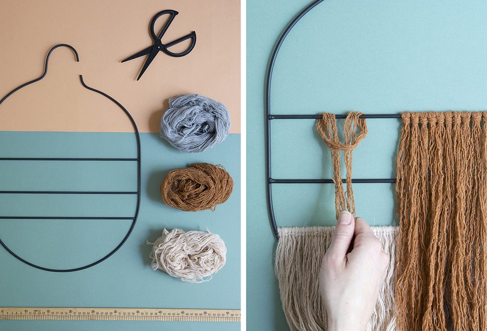 Una decorazione da parete da realizzare con i fili di lana