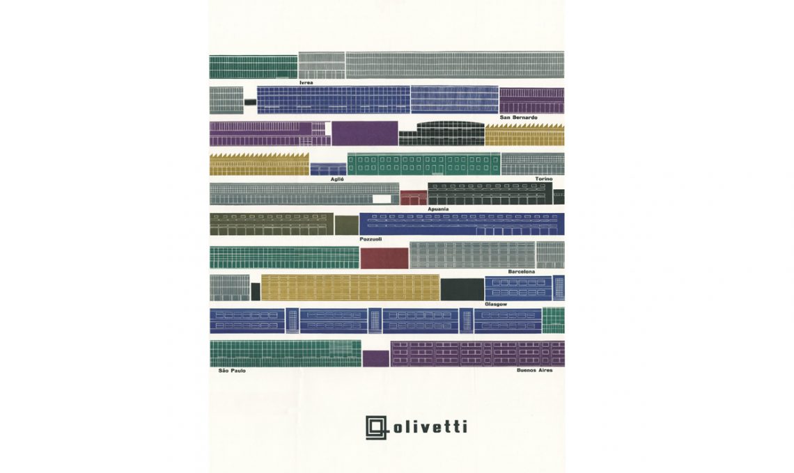 Manifesto con profili delle fabbriche (1956)