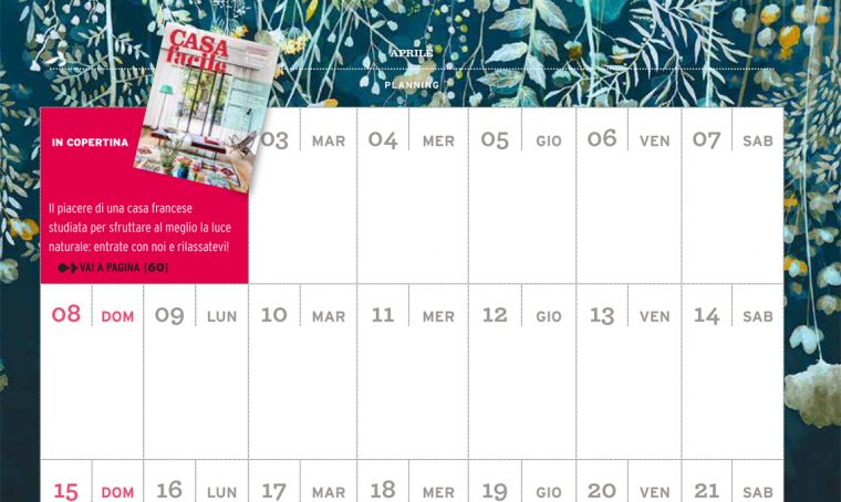 CasaFacile di aprile ti regala il planning del mese