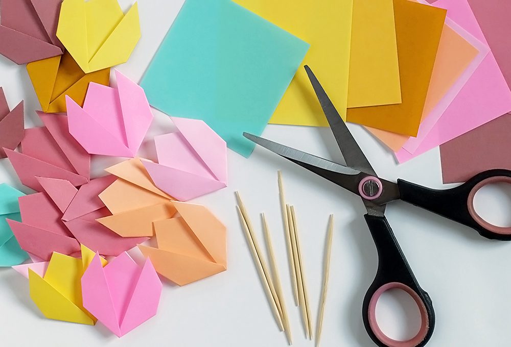 Tulipani origami per una tavola in fiore