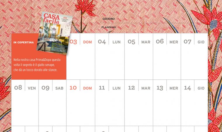 CasaFacile di giugno ti regala il planning del mese