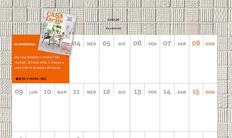 CasaFacile di luglio ti regala il planning del mese