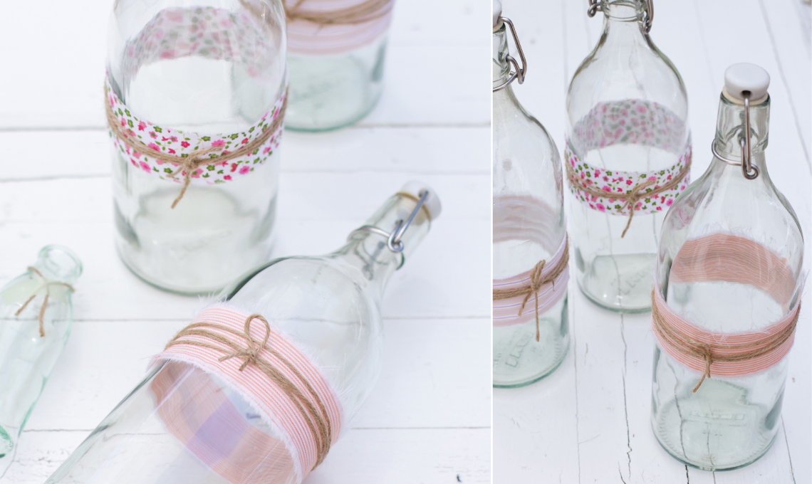 CasaFacile VDaveri DiY party bottiglie stoffa