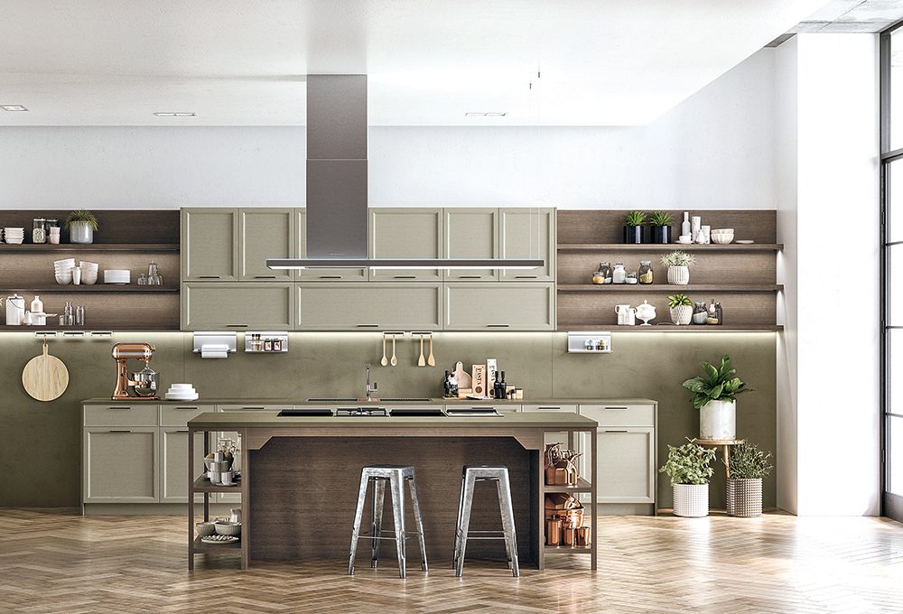 La cucina classica con elementi contemporanei e minimal