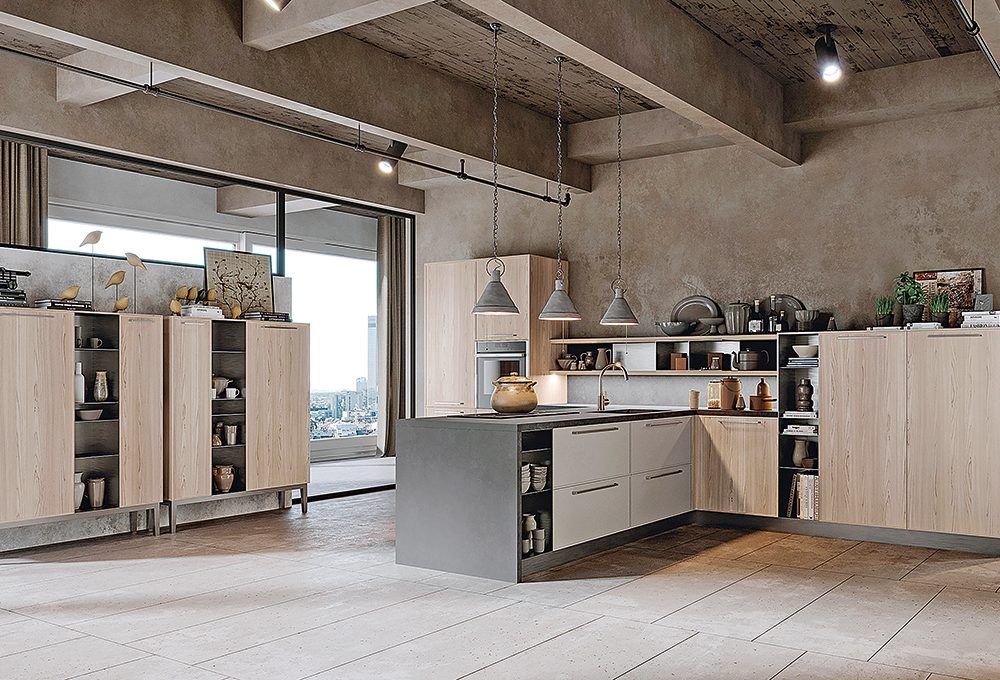 Arredare una cucina con soffitto basso