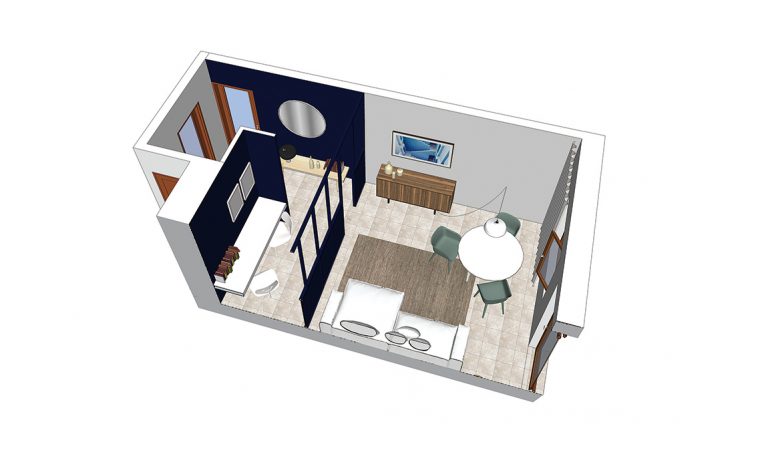 Come creare una zona studio in salotto senza alzare muri